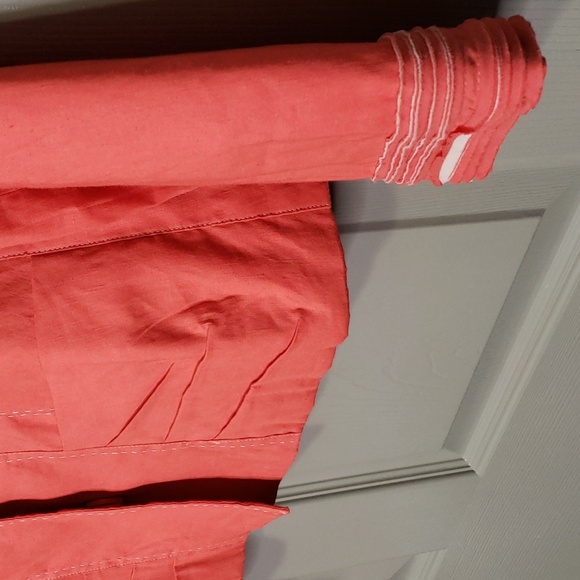 Coldwater Creek orange embroidered texture blazer size 14 petite - Picture 3 of 7